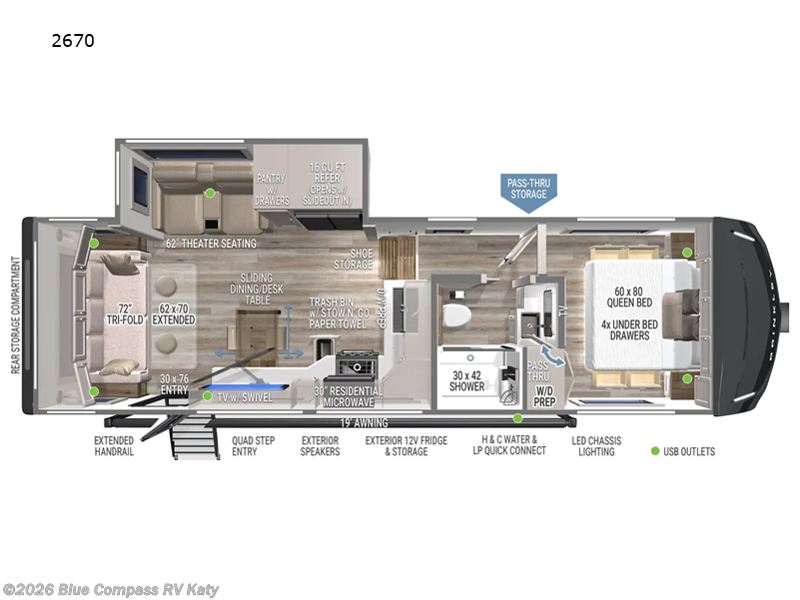2026 Brinkley RV Model Z 2670 - Used Fifth Wheel For Sale by Blue Compass RV Katy in Katy, Texas features Slideout