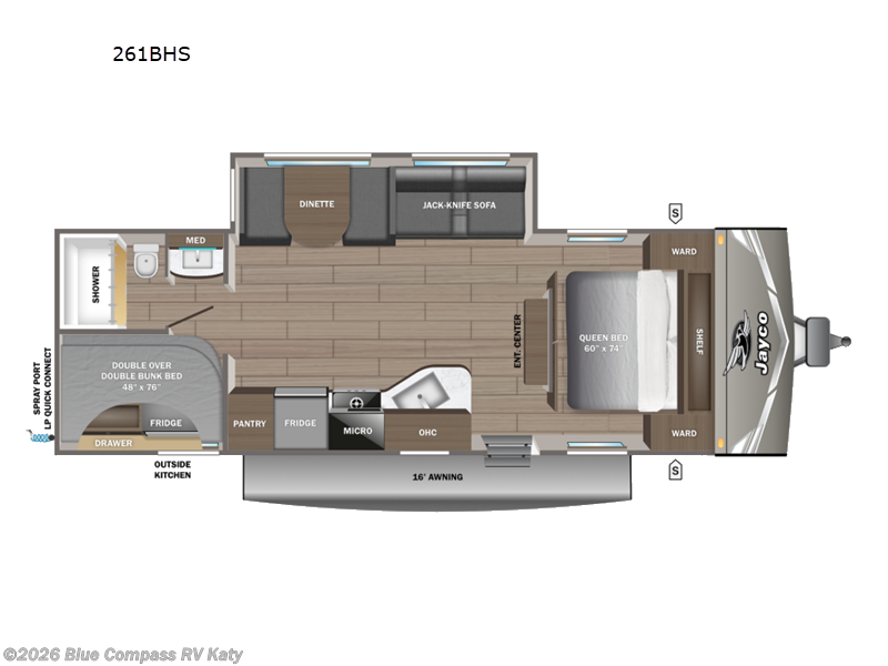 2027 Jayco Jay Flight 261BHS - New Travel Trailer For Sale by Blue Compass RV Katy in Katy, Texas features Slideout