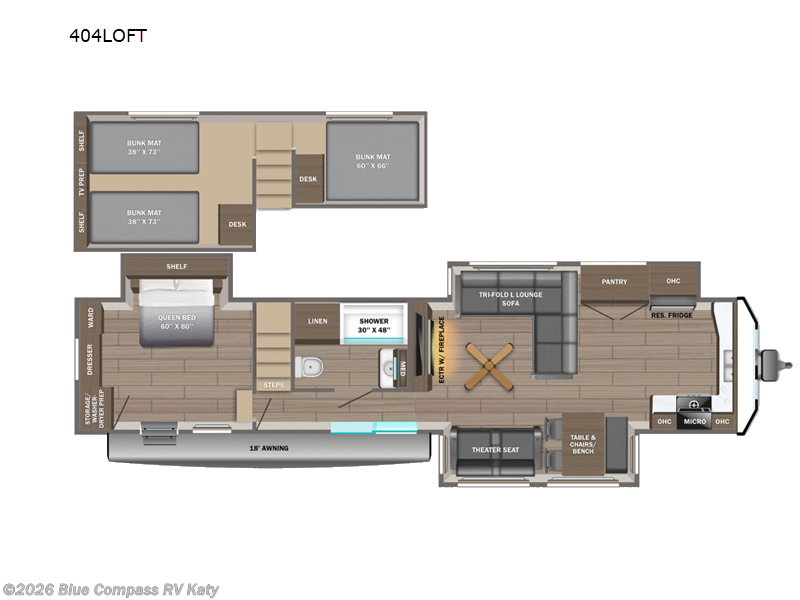 2027 Jayco Jay Flight Bungalow 404LOFT - New Travel Trailer For Sale by Blue Compass RV Katy in Katy, Texas features Slideout