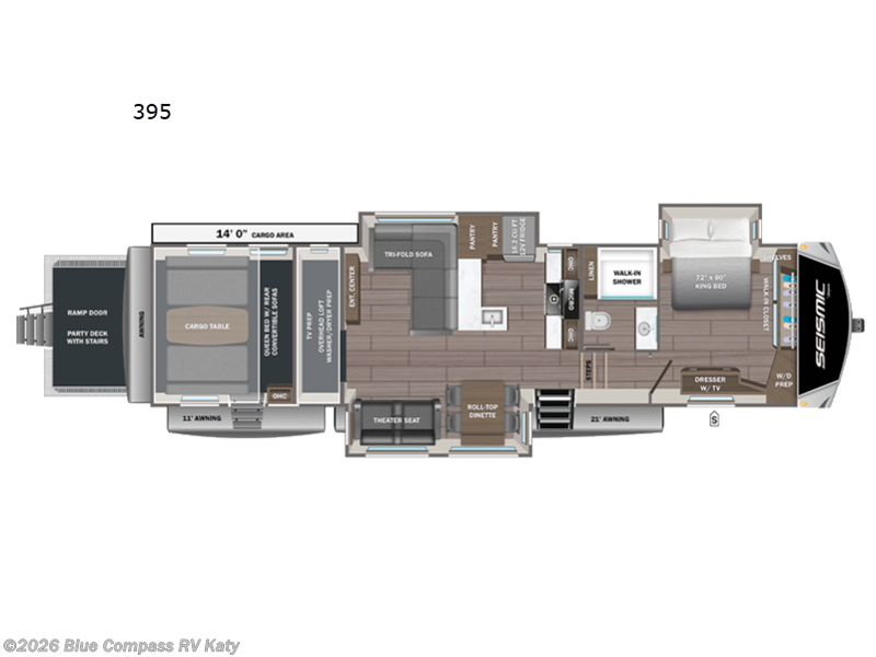 2027 Jayco Seismic 395 - New Toy Hauler For Sale by Blue Compass RV Katy in Katy, Texas features Slideout