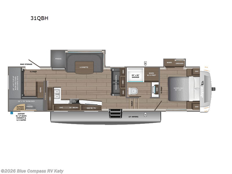 2027 Jayco Eagle 31QBH - New Fifth Wheel For Sale by Blue Compass RV Katy in Katy, Texas features Slideout