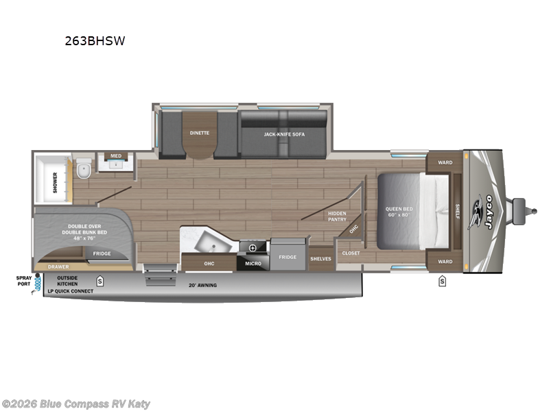 2027 Jayco Jay Flight 263BHSW - New Travel Trailer For Sale by Blue Compass RV Katy in Katy, Texas features Slideout