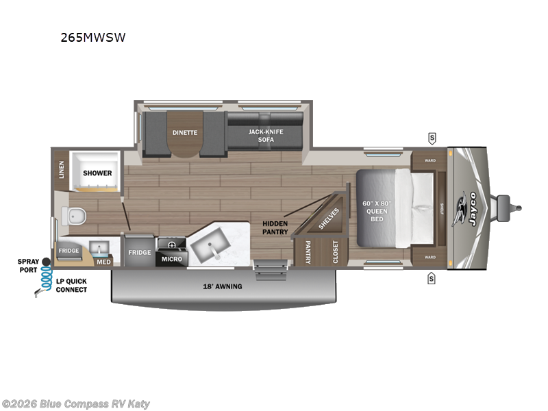 2027 Jayco Jay Flight 265MWSW - New Travel Trailer For Sale by Blue Compass RV Katy in Katy, Texas features Slideout