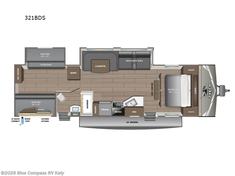 2027 Jayco Jay Flight 321BDS - New Travel Trailer For Sale by Blue Compass RV Katy in Katy, Texas features Slideout