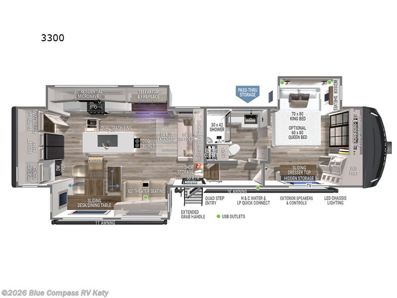 2025 Brinkley RV Model Z 3300 - Used Fifth Wheel For Sale by Blue Compass RV Katy in Katy, Texas features Slideout