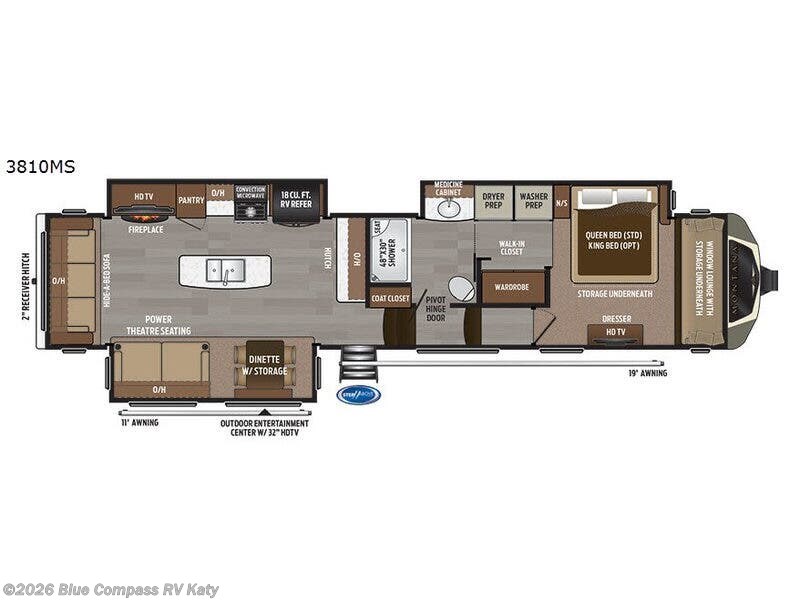 2018 Keystone Montana 3810MS - Used Fifth Wheel For Sale by Blue Compass RV Katy in Katy, Texas features Slideout