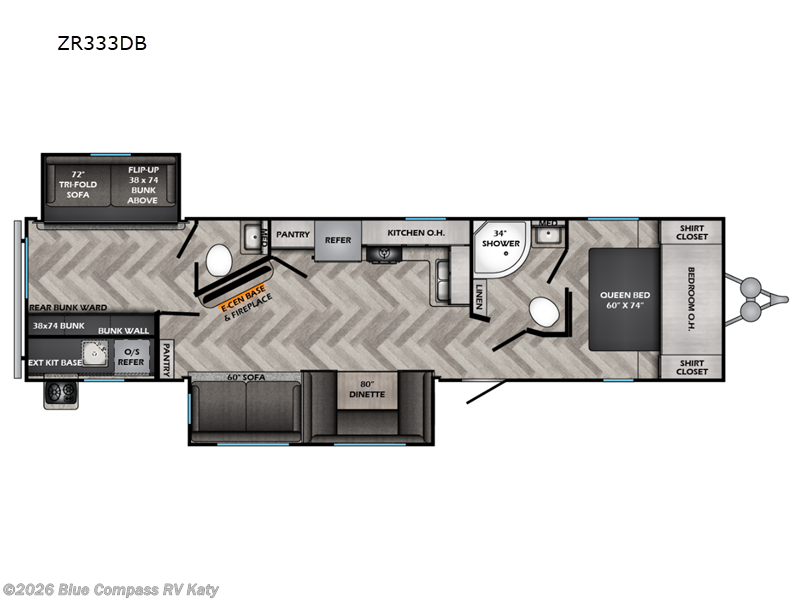 2023 CrossRoads Zinger 333DB - Used Travel Trailer For Sale by Blue Compass RV Katy in Katy, Texas features Slideout
