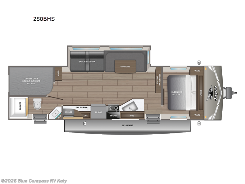 2027 Jayco Jay Flight 280BHS - New Travel Trailer For Sale by Blue Compass RV Katy in Katy, Texas features Slideout
