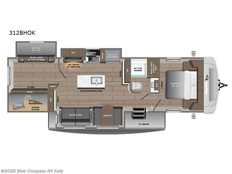 2027 Jayco Eagle 312BHOK - New Travel Trailer For Sale by Blue Compass RV Katy in Katy, Texas features Slideout