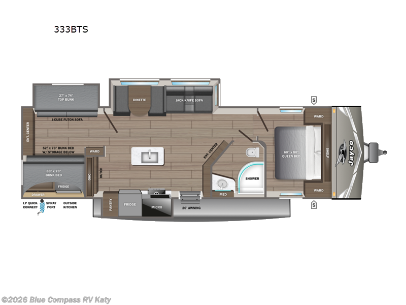 2027 Jayco Jay Flight 333BTS - New Travel Trailer For Sale by Blue Compass RV Katy in Katy, Texas features Slideout