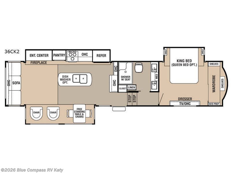 2017 Forest River Cedar Creek Hathaway Edition 36CK2 - Used Fifth Wheel For Sale by Blue Compass RV Katy in Katy, Texas features Slideout