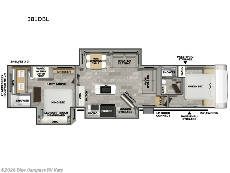2027 Coachmen Chaparral 381DBL - New Fifth Wheel For Sale by Blue Compass RV Katy in Katy, Texas features Slideout