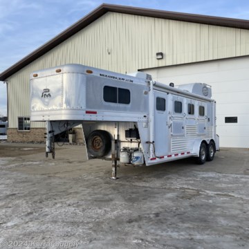 &lt;div&gt;&lt;strong&gt;**This trailer is a fresh trade that we are pricing and offering for sale in AS IS condition.**&lt;/strong&gt;&lt;/div&gt;
&lt;div&gt;&amp;nbsp;&lt;/div&gt;
&lt;div&gt;&amp;nbsp;&lt;/div&gt;
&lt;div&gt;&lt;strong&gt;YEAR MODEL:&lt;/strong&gt; 2004&lt;/div&gt;
&lt;div&gt;&lt;strong&gt;LENGTH:&lt;/strong&gt; 18&#39;&lt;/div&gt;
&lt;div&gt;&lt;strong&gt;SHORT WALL:&lt;/strong&gt;&amp;nbsp; 4&#39;&lt;/div&gt;
&lt;div&gt;&lt;strong&gt;WIDTH:&lt;/strong&gt;&amp;nbsp; 7&#39;&lt;/div&gt;
&lt;div&gt;&lt;strong&gt;AXLES:&lt;/strong&gt;&amp;nbsp;&amp;nbsp;7000#&lt;/div&gt;
&lt;div&gt;&lt;strong&gt;TIRES:&lt;/strong&gt;&amp;nbsp;&amp;nbsp;ST 235/85R16&lt;/div&gt;
&lt;div&gt;&lt;strong&gt;JACK:&amp;nbsp;&lt;/strong&gt; Single Manual&lt;/div&gt;
&lt;div&gt;&lt;strong&gt;HEAT &amp;amp; AIR:&lt;/strong&gt;&amp;nbsp;&amp;nbsp;Fully ducted&amp;nbsp;&lt;/div&gt;
&lt;div&gt;&lt;strong&gt;Generator: &lt;/strong&gt;Yes&lt;/div&gt;
&lt;div&gt;&amp;nbsp;&lt;/div&gt;
&lt;div&gt;&lt;strong&gt;KITCHEN:&lt;/strong&gt;&lt;/div&gt;
&lt;div&gt;Microwave&lt;/div&gt;
&lt;div&gt;Fridge&lt;/div&gt;
&lt;div&gt;Two burner cooktop&lt;/div&gt;
&lt;div&gt;Sink&amp;nbsp;&lt;/div&gt;
&lt;div&gt;Upper cabinets&lt;/div&gt;
&lt;div&gt;Vent A Hood&lt;/div&gt;
&lt;div&gt;&amp;nbsp;&lt;/div&gt;
&lt;div&gt;&lt;strong&gt;BATHROOM:&lt;/strong&gt;&lt;/div&gt;
&lt;div&gt;Shower&lt;/div&gt;
&lt;div&gt;Toilet&lt;/div&gt;
&lt;div&gt;&amp;nbsp;&lt;/div&gt;
&lt;div&gt;&lt;strong&gt;Main Cabin:&lt;/strong&gt;&lt;/div&gt;
&lt;div&gt;Overhead cabinets for storage&lt;/div&gt;
&lt;div&gt;CD/DVD/AM/FM Radio&lt;/div&gt;
&lt;div&gt;Storage Cabinets&lt;/div&gt;
&lt;div&gt;&amp;nbsp;&lt;/div&gt;
&lt;div&gt;&lt;strong&gt;Upper Sleeper:&lt;/strong&gt;&lt;/div&gt;
&lt;div&gt;Overhead cabinets w/ mirror&lt;/div&gt;
&lt;div&gt;Day &amp;amp; Night window shades&lt;/div&gt;
&lt;div&gt;&amp;nbsp;&lt;/div&gt;
&lt;div&gt;&lt;strong&gt;Tack Room:&lt;/strong&gt;&lt;/div&gt;
&lt;div&gt;
&lt;div&gt;3 Place saddle rack&lt;/div&gt;
&lt;div&gt;Brush tray down low&lt;/div&gt;
&lt;div&gt;Blanket bar&lt;/div&gt;
&lt;div&gt;Bridle Hooks&lt;/div&gt;
&lt;/div&gt;
&lt;div&gt;&amp;nbsp;&lt;/div&gt;
&lt;div&gt;&lt;strong&gt;Horse Area:&lt;/strong&gt;&lt;/div&gt;
&lt;div&gt;Drop down windows w/ bars on head side&lt;/div&gt;
&lt;div&gt;Rubber Mats&lt;/div&gt;
&lt;div&gt;Rubber Lined Walls&lt;/div&gt;
&lt;div&gt;Rear loading lights&lt;/div&gt;
&lt;div&gt;Airflow roof vents&lt;/div&gt;
&lt;div&gt;Padded dividers&lt;/div&gt;
&lt;div&gt;&amp;nbsp;&lt;/div&gt;
&lt;div&gt;&lt;strong&gt;Other:&lt;/strong&gt;&lt;/div&gt;
&lt;div&gt;Mangers&lt;/div&gt;
&lt;div&gt;Load Lights&lt;/div&gt;
&lt;div&gt;Hayrack&lt;/div&gt;
&lt;div&gt;Ladder&lt;/div&gt;
&lt;div&gt;Dual Propane Tank&lt;/div&gt;
&lt;div&gt;Battery&lt;/div&gt;
&lt;div&gt;Manual Awning&lt;/div&gt;
&lt;div&gt;&amp;nbsp;&lt;/div&gt;
&lt;div&gt;
&lt;div&gt;&lt;strong&gt;General Observation:&lt;/strong&gt;&lt;/div&gt;
&lt;div&gt;Everything interior works and functions&lt;/div&gt;
&lt;div&gt;White paneleling on sides of trailer is faded&lt;/div&gt;
&lt;/div&gt;
&lt;div&gt;
&lt;div dir=&quot;auto&quot;&gt;Tires look good&lt;/div&gt;
&lt;div dir=&quot;auto&quot;&gt;Exterior and running lights work&lt;/div&gt;
&lt;/div&gt;