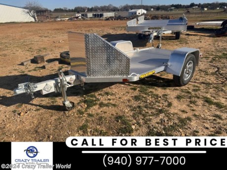 &lt;p&gt;stock # RB278444&lt;/p&gt;
&lt;p&gt;&lt;span style=&quot;color: #212529; font-family: &#39;Open Sans&#39;, sans-serif; font-size: 16px; text-align: justify;&quot;&gt;This trailer is for sale at Crazy Trailer World in Whitesboro, Texas. We offer Rent To Own Financing and also offer traditional financing.&lt;/span&gt;&lt;/p&gt;
&lt;p&gt;&lt;strong&gt;&lt;span style=&quot;color: #212529; font-family: &#39;Open Sans&#39;, sans-serif; font-size: 16px; text-align: justify;&quot;&gt;Aluma MC1F-S-R&lt;/span&gt;&lt;/strong&gt;&lt;/p&gt;
&lt;p style=&quot;text-align: justify;&quot;&gt;&lt;span style=&quot;color: #212529; font-family: Open Sans, sans-serif;&quot;&gt;&lt;span style=&quot;font-size: 16px;&quot;&gt;2000# Rubber torsion axle - No brakes - Easy lube hubs&lt;/span&gt;&lt;/span&gt;&lt;/p&gt;
&lt;p style=&quot;text-align: justify;&quot;&gt;&lt;span style=&quot;color: #212529; font-family: Open Sans, sans-serif;&quot;&gt;&lt;span style=&quot;font-size: 16px;&quot;&gt;&amp;bull; ST175/80R13 LRC Radial tires&amp;nbsp;&lt;/span&gt;&lt;/span&gt;&lt;/p&gt;
&lt;p style=&quot;text-align: justify;&quot;&gt;&lt;span style=&quot;color: #212529; font-family: Open Sans, sans-serif;&quot;&gt;&lt;span style=&quot;font-size: 16px;&quot;&gt;&amp;bull; Aluminum wheels, 5-4.5 BHP&lt;/span&gt;&lt;/span&gt;&lt;/p&gt;
&lt;p style=&quot;text-align: justify;&quot;&gt;&lt;span style=&quot;color: #212529; font-family: Open Sans, sans-serif;&quot;&gt;&lt;span style=&quot;font-size: 16px;&quot;&gt;&amp;bull; Aluminum fenders&lt;/span&gt;&lt;/span&gt;&lt;/p&gt;
&lt;p style=&quot;text-align: justify;&quot;&gt;&lt;span style=&quot;color: #212529; font-family: Open Sans, sans-serif;&quot;&gt;&lt;span style=&quot;font-size: 16px;&quot;&gt;&amp;bull; Extruded aluminum floor&lt;/span&gt;&lt;/span&gt;&lt;/p&gt;
&lt;p style=&quot;text-align: justify;&quot;&gt;&lt;span style=&quot;color: #212529; font-family: Open Sans, sans-serif;&quot;&gt;&lt;span style=&quot;font-size: 16px;&quot;&gt;&amp;bull; (4) Tie-down loops (2 per side)&lt;/span&gt;&lt;/span&gt;&lt;/p&gt;
&lt;p style=&quot;text-align: justify;&quot;&gt;&lt;span style=&quot;color: #212529; font-family: Open Sans, sans-serif;&quot;&gt;&lt;span style=&quot;font-size: 16px;&quot;&gt;&amp;bull; Aluminum ramp (27&quot; wide x 48&quot; long)&lt;/span&gt;&lt;/span&gt;&lt;/p&gt;
&lt;p style=&quot;text-align: justify;&quot;&gt;&lt;span style=&quot;color: #212529; font-family: Open Sans, sans-serif;&quot;&gt;&lt;span style=&quot;font-size: 16px;&quot;&gt;&amp;bull; Aluminum salt shield / rock guard (24&quot; tall)&lt;/span&gt;&lt;/span&gt;&lt;/p&gt;
&lt;p style=&quot;text-align: justify;&quot;&gt;&lt;span style=&quot;color: #212529; font-family: Open Sans, sans-serif;&quot;&gt;&lt;span style=&quot;font-size: 16px;&quot;&gt;&amp;bull; Swivel tongue jack, 1200# capacity&lt;/span&gt;&lt;/span&gt;&lt;/p&gt;
&lt;p style=&quot;text-align: justify;&quot;&gt;&lt;span style=&quot;color: #212529; font-family: Open Sans, sans-serif;&quot;&gt;&lt;span style=&quot;font-size: 16px;&quot;&gt;&amp;bull; 2&#39; Motorcycle bracket&lt;/span&gt;&lt;/span&gt;&lt;/p&gt;
&lt;p style=&quot;text-align: justify;&quot;&gt;&lt;span style=&quot;color: #212529; font-family: Open Sans, sans-serif;&quot;&gt;&lt;span style=&quot;font-size: 16px;&quot;&gt;&amp;bull; LED Lighting package, safety chains&lt;/span&gt;&lt;/span&gt;&lt;/p&gt;
&lt;p style=&quot;text-align: justify;&quot;&gt;&lt;span style=&quot;color: #212529; font-family: Open Sans, sans-serif;&quot;&gt;&lt;span style=&quot;font-size: 16px;&quot;&gt;&amp;bull; Foldable tongue with 2&quot; Coupler&lt;/span&gt;&lt;/span&gt;&lt;/p&gt;
&lt;p style=&quot;text-align: justify;&quot;&gt;&lt;span style=&quot;color: #212529; font-family: Open Sans, sans-serif;&quot;&gt;&lt;span style=&quot;font-size: 16px;&quot;&gt;&amp;bull; Overall width = 75.5&quot;&lt;/span&gt;&lt;/span&gt;&lt;/p&gt;
&lt;p style=&quot;text-align: justify;&quot;&gt;&lt;span style=&quot;color: #212529; font-family: Open Sans, sans-serif;&quot;&gt;&lt;span style=&quot;font-size: 16px;&quot;&gt;&amp;bull; Overall length = 125.5&quot;&lt;/span&gt;&lt;/span&gt;&lt;/p&gt;
&lt;p style=&quot;text-align: justify;&quot;&gt;&lt;span style=&quot;color: #212529; font-family: Open Sans, sans-serif;&quot;&gt;&lt;span style=&quot;font-size: 16px;&quot;&gt;&amp;bull; Stands 95&quot; high&lt;/span&gt;&lt;/span&gt;&lt;/p&gt;
&lt;p&gt;5 Year Warranty&amp;nbsp;&lt;/p&gt;
&lt;p&gt;&lt;span style=&quot;color: #212529; font-family: &#39;Open Sans&#39;, sans-serif; font-size: 16px; text-align: justify;&quot;&gt;Please contact us to verify that this trailer is still available. All prices are subject to Tax, Title, Plates &amp;amp; Doc Fees. All Trailers are discounted for Cash or Finance Price ! We charge a convenience fee on credit card purchases. Crazy Trailer World Of Whitesboro Texas is located near Dallas Texas, Gainesville Texas, Sherman Texas, Denison Texas, Denton Texas, Little Elm Texas, Frisco Texas, Corinth Texas, Ardmore Oklahoma, Durant Oklahoma, The Colony Texas, Highland Village Texas, Allen Texas, Bonham Texas, Lewisville Texas, Plano Texas, Paris Texas, Wichita Falls Texas, Oklahoma City Oklahoma, Trenton Texas. Come see us for the best deal on Dump Trailers, Equipment Trailers, Flatbed Trailers, Skidloader Trailers, Tiltbed Trailer, Bobcat Trailer, Farm Trailer, Trash Trailer, Cleanup Trailer, Hotshot Trailer, Gooseneck Trailer, Trailor, Load Trail Trailers for sale, Utility Trailer, ATV Trailer, UTV Trailer, Side X Side Trailer, SXS Trailer, Mower Trailer, Truck Beds, Truck Flatbeds, Tank Trailers, Hydraulic Dovetail Trailers, MAX Ramp Trailer, Ramp Trailer, Deckover Trailer, Pintle Trailer, Construction Trailer, Contractor Trailer, Jeep Trailers, Buggy Hauler Trailers, Scissor Lift Trailers, Used Trailer, Car Hauler, Car Trailers, Lawncare Trailers, Landscape Trailers, Low Pro Trailers, Backhoe Trailers, Golf Cart Trailers, Side Load Trailers, Tall Sided Dump Trailer for sale, 3&#39; Tall Side Dump Trailer, 4&#39; tall side dump trailer, gooseneck dump trailer, fold down side dump trailers. We are also a Aluma Aluminum Trailer Dealer. We have Aluminum Trailers for sale in Texas.&lt;/span&gt;&lt;/p&gt;
&lt;p&gt;&lt;span style=&quot;font-size: 8pt;&quot;&gt;&lt;a href=&quot;https://www.crazytrailerworld.com/whitesboro&quot; rel=&quot;noopener noreferrer&quot;&gt;Crazy Trailer World&lt;/a&gt;&amp;nbsp;is not responsible for any Typos, Errors or misprints.&lt;/span&gt;&lt;/p&gt;
&lt;p&gt;&amp;nbsp;&lt;/p&gt;
&lt;p&gt;&lt;span style=&quot;font-size: 8pt;&quot;&gt;Follow Crazy Trailer World on social media:&lt;/span&gt;&lt;br&gt;&lt;span style=&quot;font-size: 8pt;&quot;&gt;&lt;a href=&quot;https://www.facebook.com/crazytrailerworldwhitesboro&quot; rel=&quot;noopener noreferrer&quot;&gt;Facebook&lt;/a&gt;&amp;nbsp;&lt;a href=&quot;https://www.instagram.com/crazytrailerworldwhitesboro/&quot; rel=&quot;noopener noreferrer&quot;&gt;Instagram&lt;/a&gt;&amp;nbsp;&lt;a href=&quot;https://www.youtube.com/@CrazyTrailerWorldWhitesboro&quot; rel=&quot;noopener noreferrer&quot;&gt;YouTube&lt;/a&gt; &lt;a href=&quot;https://www.tiktok.com/@ctw.whitesboro&quot;&gt;TikTok&lt;/a&gt;&lt;/span&gt;&lt;/p&gt;