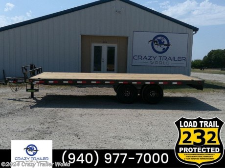 &lt;p&gt;STOCK# R1309187&lt;/p&gt;
&lt;p&gt;&lt;span style=&quot;color: #212529; font-family: &#39;Open Sans&#39;, sans-serif; font-size: 16px; text-align: justify;&quot;&gt;This trailer is for sale at Crazy Trailer World in Whitesboro, Texas. We offer Rent To Own Financing and also offer traditional financing&lt;/span&gt;&lt;/p&gt;
&lt;p&gt;102&quot; x 20&#39; Deck Over trailer&lt;/p&gt;
&lt;ul class=&quot;m-t-sm&quot; style=&quot;box-sizing: border-box; margin-top: 10px; margin-bottom: 10px; color: #222222; font-family: &#39;Geom Graphic W03&#39;, sans-serif; font-size: 13px; padding-left: 16px;&quot;&gt;
&lt;li style=&quot;box-sizing: border-box;&quot;&gt;6&quot; Channel Frame&lt;/li&gt;
&lt;li style=&quot;box-sizing: border-box;&quot;&gt;2 - 7,000 Lb Dexter Spring Axles ( Elec FSA Brakes on both )&lt;/li&gt;
&lt;li style=&quot;box-sizing: border-box;&quot;&gt;ST235/80 R16 LRE 10 Ply.&amp;nbsp;&lt;/li&gt;
&lt;li style=&quot;box-sizing: border-box;&quot;&gt;Coupler 2-5/16&quot; Adjustable (6 HOLE)&lt;/li&gt;
&lt;li style=&quot;box-sizing: border-box;&quot;&gt;Treated Wood Floor&lt;/li&gt;
&lt;li style=&quot;box-sizing: border-box;&quot;&gt;REAR Slide-IN Ramps 8&#39; x 16&quot;&lt;/li&gt;
&lt;li style=&quot;box-sizing: border-box;&quot;&gt;16&quot; Cross-Members&lt;/li&gt;
&lt;li style=&quot;box-sizing: border-box;&quot;&gt;Jack Spring Loaded Drop Leg 1-10K&lt;/li&gt;
&lt;li style=&quot;box-sizing: border-box;&quot;&gt;Lights LED (w/Cold Weather Harness)&lt;/li&gt;
&lt;li style=&quot;box-sizing: border-box;&quot;&gt;4 - D-Rings 3&quot; Weld On&lt;/li&gt;
&lt;li style=&quot;box-sizing: border-box;&quot;&gt;2 - MAX-STEPS (15&quot;)&lt;/li&gt;
&lt;li style=&quot;box-sizing: border-box;&quot;&gt;Spare Tire Mount&lt;/li&gt;
&lt;li style=&quot;box-sizing: border-box;&quot;&gt;Black (w/Primer)&lt;/li&gt;
&lt;/ul&gt;
&lt;p&gt;DK0220072&lt;/p&gt;
&lt;p style=&quot;box-sizing: border-box; margin: 0px; font-family: &#39;Open Sans&#39;, sans-serif; padding: 0px; line-height: 1.25; color: #212529; font-size: 16px; text-align: justify;&quot;&gt;Please contact us to verify that this trailer is still available. All prices are subject to Tax, Title, Plates &amp;amp; Doc Fees. All Trailers are discounted for Cash or Finance Price ! We charge a convenience fee on credit card purchases. Crazy Trailer World Of Whitesboro Texas is located near Dallas Texas, Gainesville Texas, Sherman Texas, Denison Texas, Denton Texas, Little Elm Texas, Frisco Texas, Corinth Texas, Ardmore Oklahoma, Durant Oklahoma, The Colony Texas, Highland Village Texas, Allen Texas, Bonham Texas, Lewisville Texas, Plano Texas, Paris Texas, Wichita Falls Texas, Oklahoma City Oklahoma, Trenton Texas. Come see us for the best deal on Dump Trailers, Equipment Trailers, Flatbed Trailers, Skidloader Trailers, Tiltbed Trailer, Bobcat Trailer, Farm Trailer, Trash Trailer, Cleanup Trailer, Hotshot Trailer, Gooseneck Trailer, Trailor, Load Trail Trailers for sale, Utility Trailer, ATV Trailer, UTV Trailer, Side X Side Trailer, SXS Trailer, Mower Trailer, Truck Beds, Truck Flatbeds, Tank Trailers, Hydraulic Dovetail Trailers, MAX Ramp Trailer, Ramp Trailer, Deckover Trailer, Pintle Trailer, Construction Trailer, Contractor Trailer, Jeep Trailers, Buggy Hauler Trailers, Scissor Lift Trailers, Used Trailer, Car Hauler, Car Trailers, Lawncare Trailers, Landscape Trailers, Low Pro Trailers, Backhoe Trailers, Golf Cart Trailers, Side Load Trailers, Tall Sided Dump Trailer for sale, 3&#39; Tall Side Dump Trailer, 4&#39; tall side dump trailer, gooseneck dump trailer, fold down side dump trailers. We are also a Aluma Aluminum Trailer Dealer. We have Aluminum Trailers for sale in Texas.&lt;/p&gt;
&lt;p&gt;&lt;span style=&quot;font-size: 8pt;&quot;&gt;Crazy Trailer World&amp;nbsp;is not responsible for any Typos, Errors or misprints.&lt;/span&gt;&lt;/p&gt;
&lt;p&gt;&amp;nbsp;&lt;/p&gt;
&lt;p&gt;&lt;span style=&quot;font-size: 8pt;&quot;&gt;Follow Crazy Trailer World on social media:&lt;/span&gt;&lt;br&gt;&lt;span style=&quot;font-size: 8pt;&quot;&gt;Facebook&amp;nbsp;Instagram&amp;nbsp;YouTube TikTok&lt;/span&gt;&lt;/p&gt;