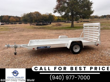 &lt;p&gt;Stock # RB277036&lt;/p&gt;
&lt;p&gt;&lt;span style=&quot;color: #212529; font-family: &#39;Open Sans&#39;, sans-serif; font-size: 16px; text-align: justify;&quot;&gt;This trailer is for sale at Crazy Trailer World in Whitesboro, Texas. We offer Rent To Own Financing and also offer traditional financing.&lt;/span&gt;&lt;/p&gt;
&lt;p&gt;&lt;strong&gt;&lt;span style=&quot;color: #212529; font-family: &#39;Open Sans&#39;, sans-serif; font-size: 16px; text-align: justify;&quot;&gt;Aluma&amp;nbsp;&lt;/span&gt;6312ESA-S-TG&lt;/strong&gt;&lt;/p&gt;
&lt;p&gt;&amp;bull;2200# Rubber torsion axle - No brakes - Easy lube hubs&lt;/p&gt;
&lt;p&gt;ST175/80R13 LRC Radial tires&amp;nbsp;&lt;/p&gt;
&lt;p&gt;&amp;nbsp;Steel wheels&lt;/p&gt;
&lt;p&gt;&amp;nbsp;Aluminum fenders&lt;/p&gt;
&lt;p&gt;&amp;nbsp;Extruded aluminum floor&lt;/p&gt;
&lt;p&gt;&amp;nbsp;7&quot; Heavy Duty Frame Rail&lt;/p&gt;
&lt;p&gt;&amp;nbsp;A-Framed aluminum tongue 2&quot; coupler&lt;/p&gt;
&lt;p&gt;&amp;nbsp;(4) Tie down loops (2 per side)&lt;/p&gt;
&lt;p&gt;&amp;nbsp;Swivel tongue jack&lt;/p&gt;
&lt;p&gt;&amp;nbsp;LED Lighting package, safety chains&lt;/p&gt;
&lt;p&gt;&amp;nbsp;Aluminum tailgate - 59.5&quot; W x 44&quot; L&lt;/p&gt;
&lt;p&gt;Overall width = 86&quot;&lt;/p&gt;
&lt;p&gt;Overall length = 197&quot;&lt;/p&gt;
&lt;p style=&quot;text-align: justify;&quot;&gt;&amp;nbsp;&lt;/p&gt;
&lt;p&gt;5 Year Warranty&amp;nbsp;&lt;/p&gt;
&lt;p&gt;&lt;span style=&quot;color: #212529; font-family: &#39;Open Sans&#39;, sans-serif; font-size: 16px; text-align: justify;&quot;&gt;Please contact us to verify that this trailer is still available. All prices are subject to Tax, Title, Plates &amp;amp; Doc Fees. All Trailers are discounted for Cash or Finance Price ! We charge a convenience fee on credit card purchases. Crazy Trailer World Of Whitesboro Texas is located near Dallas Texas, Gainesville Texas, Sherman Texas, Denison Texas, Denton Texas, Little Elm Texas, Frisco Texas, Corinth Texas, Ardmore Oklahoma, Durant Oklahoma, The Colony Texas, Highland Village Texas, Allen Texas, Bonham Texas, Lewisville Texas, Plano Texas, Paris Texas, Wichita Falls Texas, Oklahoma City Oklahoma, Trenton Texas. Come see us for the best deal on Dump Trailers, Equipment Trailers, Flatbed Trailers, Skidloader Trailers, Tiltbed Trailer, Bobcat Trailer, Farm Trailer, Trash Trailer, Cleanup Trailer, Hotshot Trailer, Gooseneck Trailer, Trailor, Load Trail Trailers for sale, Utility Trailer, ATV Trailer, UTV Trailer, Side X Side Trailer, SXS Trailer, Mower Trailer, Truck Beds, Truck Flatbeds, Tank Trailers, Hydraulic Dovetail Trailers, MAX Ramp Trailer, Ramp Trailer, Deckover Trailer, Pintle Trailer, Construction Trailer, Contractor Trailer, Jeep Trailers, Buggy Hauler Trailers, Scissor Lift Trailers, Used Trailer, Car Hauler, Car Trailers, Lawncare Trailers, Landscape Trailers, Low Pro Trailers, Backhoe Trailers, Golf Cart Trailers, Side Load Trailers, Tall Sided Dump Trailer for sale, 3&#39; Tall Side Dump Trailer, 4&#39; tall side dump trailer, gooseneck dump trailer, fold down side dump trailers. We are also a Aluma Aluminum Trailer Dealer. We have Aluminum Trailers for sale in Texas.&lt;/span&gt;&lt;/p&gt;
&lt;p&gt;&lt;span style=&quot;color: #212529; font-family: &#39;Open Sans&#39;, sans-serif; font-size: 16px; text-align: justify;&quot;&gt;&lt;span style=&quot;color: #212529; font-family: Open Sans, sans-serif;&quot;&gt;&lt;span style=&quot;font-size: 16px;&quot;&gt;Crazy Trailer World is not responsible for any Typos, Errors or misprints.&lt;/span&gt;&lt;/span&gt;&lt;/span&gt;&lt;/p&gt;