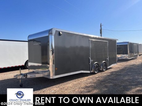 &lt;p&gt;Stock #RT001635&lt;/p&gt;
&lt;p&gt;&amp;nbsp;&lt;/p&gt;
&lt;p&gt;&lt;span style=&quot;color: #212529; font-family: &#39;Open Sans&#39;, sans-serif; font-size: 16px; text-align: justify;&quot;&gt;This trailer is for sale at Crazy Trailer World in Whitesboro, Texas. We offer Rent To Own Financing and also offer traditional financing.&lt;/span&gt;&lt;/p&gt;
&lt;p&gt;&amp;nbsp;&lt;/p&gt;
&lt;p&gt;&lt;strong&gt;New Stealth by Alcom&amp;nbsp;&lt;span style=&quot;color: rgba(0, 0, 0, 0.87); font-family: Roboto, sans-serif; font-size: 13.3333px; letter-spacing: 0.1px;&quot;&gt;ZC8.5X24SSUP-LMTX23&lt;/span&gt;&lt;/strong&gt;&lt;/p&gt;
&lt;ul&gt;
&lt;li&gt;**LIMITED MODEL**&lt;/li&gt;
&lt;li&gt;** INTEGRATED FRAME **&lt;/li&gt;
&lt;li&gt;** FLAT FRONT W/ CAST CORNERS&lt;/li&gt;
&lt;li&gt;16&quot; O/C Walls, Roof &amp;amp; Floor Studs&lt;/li&gt;
&lt;li&gt;2&quot;x6&quot; Subtube Framing&lt;/li&gt;
&lt;li&gt;.030 Screwless Skin, Bonded on Seams&lt;/li&gt;
&lt;li&gt;2020 Rear Canopy&lt;/li&gt;
&lt;li&gt;Pinnacle Style Pull Out Step&lt;/li&gt;
&lt;li&gt;Elite Escape Door&lt;/li&gt;
&lt;li&gt;One Piece Aluminum Roof&lt;/li&gt;
&lt;li&gt;Box Length: 24&#39;&lt;/li&gt;
&lt;li&gt;Box Width: 99&quot;&amp;nbsp;&lt;/li&gt;
&lt;li&gt;Interior Height: 85&quot; (3in additional height added)&lt;/li&gt;
&lt;li&gt;Rear Door Opening: 79 1/4&quot;&lt;/li&gt;
&lt;li&gt;Axles: 2-5k Braked TORSION Axles&lt;/li&gt;
&lt;li&gt;Spread Axle Upgrade w/Tapered Fender Skirting&lt;/li&gt;
&lt;li&gt;24&quot; Stoneguard&lt;/li&gt;
&lt;li&gt;Tire:15&quot; Aluminum Wheels 225/75R15&amp;nbsp;&lt;/li&gt;
&lt;li&gt;Spare Tire&lt;/li&gt;
&lt;li&gt;Spare Tire Mount&lt;/li&gt;
&lt;li&gt;2 5/16&quot; Coupler&lt;/li&gt;
&lt;li&gt;GVW: 9990#&lt;/li&gt;
&lt;li&gt;(2) Dome Lights w/Wall Switch&lt;/li&gt;
&lt;li&gt;Car Hauler Grade Rear Ramp w/Spring Assist, Starter Flap &amp;amp; Aluminum Hardware&lt;/li&gt;
&lt;li&gt;Beavertail Construction&lt;/li&gt;
&lt;li&gt;5000# Center Jack&lt;/li&gt;
&lt;li&gt;&lt;span style=&quot;color: rgba(0, 0, 0, 0.87); font-family: Roboto, sans-serif; font-size: 13.3333px; letter-spacing: 0.1px; white-space-collapse: preserve;&quot;&gt;Extruded Aluminum Decking&lt;/span&gt;&lt;/li&gt;
&lt;li&gt;White Vinyl Faced Luan Walls&lt;/li&gt;
&lt;li&gt;&lt;span style=&quot;color: rgba(0, 0, 0, 0.87); font-family: Roboto, sans-serif; font-size: 13.3333px; letter-spacing: 0.1px;&quot;&gt;White Vinyl Backed Luan Ceiling&lt;/span&gt;&lt;/li&gt;
&lt;li&gt;Exterior LED Lighting&lt;/li&gt;
&lt;li&gt;Plastic Salem Vents&lt;/li&gt;
&lt;li&gt;4&quot; Exterior Trim&lt;/li&gt;
&lt;li&gt;Interior Cove Trim Package&lt;/li&gt;
&lt;li&gt;(4) HD D-Rings&lt;/li&gt;
&lt;li&gt;32&quot;x78&quot; Side Access Door w/ Paddle Handle &amp;amp; Piano Hinge&lt;/li&gt;
&lt;li&gt;(2) Safety Chains&lt;/li&gt;
&lt;li&gt;4-Year Limited Warranty&lt;/li&gt;
&lt;li&gt;SIDE DOOR:&amp;nbsp; CURBSIDE FRONT&lt;/li&gt;
&lt;li&gt;COLOR:&amp;nbsp; CHARCOAL&lt;/li&gt;
&lt;/ul&gt;
&lt;p&gt;&amp;nbsp;&lt;/p&gt;
&lt;p&gt;&lt;span style=&quot;color: #212529; font-family: &#39;Open Sans&#39;, sans-serif; font-size: 16px; text-align: justify;&quot;&gt;Please contact us to verify that this trailer is still available. All prices are subject to Tax, Title, Plates &amp;amp; Doc Fees. All Trailers are discounted for Cash or Finance Price ! We charge a convenience fee on credit card purchases. Crazy Trailer World Of Whitesboro Texas is located near Dallas Texas, Gainesville Texas, Sherman Texas, Denison Texas, Denton Texas, Little Elm Texas, Frisco Texas, Corinth Texas, Ardmore Oklahoma, Durant Oklahoma, The Colony Texas, Highland Village Texas, Allen Texas, Bonham Texas, Lewisville Texas, Plano Texas, Paris Texas, Wichita Falls Texas, Oklahoma City Oklahoma, Trenton Texas. Come see us for the best deal on Dump Trailers, Equipment Trailers, Flatbed Trailers, Skidloader Trailers, Tiltbed Trailer, Bobcat Trailer, Farm Trailer, Trash Trailer, Cleanup Trailer, Hotshot Trailer, Gooseneck Trailer, Trailor, Load Trail Trailers for sale, Utility Trailer, ATV Trailer, UTV Trailer, Side X Side Trailer, SXS Trailer, Mower Trailer, Truck Beds, Truck Flatbeds, Tank Trailers, Hydraulic Dovetail Trailers, MAX Ramp Trailer, Ramp Trailer, Deckover Trailer, Pintle Trailer, Construction Trailer, Contractor Trailer, Jeep Trailers, Buggy Hauler Trailers, Scissor Lift Trailers, Used Trailer, Car Hauler, Car Trailers, Lawncare Trailers, Landscape Trailers, Low Pro Trailers, Backhoe Trailers, Golf Cart Trailers, Side Load Trailers, Tall Sided Dump Trailer for sale, 3&#39; Tall Side Dump Trailer, 4&#39; tall side dump trailer, gooseneck dump trailer, fold down side dump trailers. We are also a Aluma Aluminum Trailer Dealer. We have Aluminum Trailers for sale in Texas.&lt;/span&gt;&lt;/p&gt;
&lt;p&gt;&lt;span style=&quot;color: #212529; font-family: &#39;Open Sans&#39;, sans-serif; font-size: 16px; text-align: justify;&quot;&gt;&lt;span style=&quot;color: #212529; font-family: Open Sans, sans-serif;&quot;&gt;&lt;span style=&quot;font-size: 16px;&quot;&gt;Crazy Trailer World is not responsible for any Typos, Errors or misprints.&lt;/span&gt;&lt;/span&gt;&lt;/span&gt;&lt;/p&gt;
&lt;p&gt;&amp;nbsp;&lt;/p&gt;