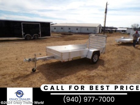 &lt;p&gt;Stock #RB280122&lt;/p&gt;
&lt;p&gt;&lt;span style=&quot;color: #212529; font-family: &#39;Open Sans&#39;, sans-serif; font-size: 16px; text-align: justify;&quot;&gt;This trailer is for sale at Crazy Trailer World in Whitesboro, Texas. We offer Rent To Own Financing and also offer traditional financing.&lt;/span&gt;&lt;/p&gt;
&lt;p&gt;&lt;strong&gt;&lt;span style=&quot;color: #212529; font-family: &#39;Open Sans&#39;, sans-serif; font-size: 16px; text-align: justify;&quot;&gt;Aluma&amp;nbsp;&lt;/span&gt;&lt;/strong&gt;5410S-TG with 12&quot; Solid Sides&lt;/p&gt;
&lt;p style=&quot;text-align: justify;&quot;&gt;&amp;bull; 2000# Rubber torsion axle - No brakes - Easy lube hubs&lt;/p&gt;
&lt;p style=&quot;text-align: justify;&quot;&gt;&amp;bull; ST175/80R13 LRC Radial tires&amp;nbsp;&lt;/p&gt;
&lt;p style=&quot;text-align: justify;&quot;&gt;&amp;bull; Aluminum wheels, 5-4.5 BHP&lt;/p&gt;
&lt;p style=&quot;text-align: justify;&quot;&gt;&amp;bull; Aluminum fenders&lt;/p&gt;
&lt;p style=&quot;text-align: justify;&quot;&gt;&amp;bull; Extruded aluminum floor&lt;/p&gt;
&lt;p style=&quot;text-align: justify;&quot;&gt;&amp;bull; 6&quot; Front retaining bumper&lt;/p&gt;
&lt;p style=&quot;text-align: justify;&quot;&gt;&amp;bull; A-Framed aluminum tongue,&amp;nbsp; 2&quot; coupler&lt;/p&gt;
&lt;p style=&quot;text-align: justify;&quot;&gt;&amp;bull; 4) Stake pockets (2 per side)&lt;/p&gt;
&lt;p style=&quot;text-align: justify;&quot;&gt;&amp;bull; 4) Tie down loops (2 per side)&lt;/p&gt;
&lt;p style=&quot;text-align: justify;&quot;&gt;&amp;bull; Swivel tongue jack,&amp;nbsp;&lt;/p&gt;
&lt;p style=&quot;text-align: justify;&quot;&gt;&amp;bull; LED Lighting package, safety chains&lt;/p&gt;
&lt;p style=&quot;text-align: justify;&quot;&gt;&amp;bull; Aluminum tailgate&amp;nbsp;&lt;/p&gt;
&lt;p style=&quot;text-align: justify;&quot;&gt;&amp;bull; Overall width = 75.5&quot;&lt;/p&gt;
&lt;p style=&quot;text-align: justify;&quot;&gt;&amp;bull; Overall length = 168&quot;&lt;/p&gt;
&lt;p&gt;5 Year Warranty&amp;nbsp;&lt;/p&gt;
&lt;p&gt;&amp;nbsp;&lt;/p&gt;
&lt;p&gt;&lt;span style=&quot;color: #212529; font-family: &#39;Open Sans&#39;, sans-serif; font-size: 16px; text-align: justify;&quot;&gt;Please contact us to verify that this trailer is still available. All prices are subject to Tax, Title, Plates &amp;amp; Doc Fees. All Trailers are discounted for Cash or Finance Price ! We charge a convenience fee on credit card purchases. Crazy Trailer World Of Whitesboro Texas is located near Dallas Texas, Gainesville Texas, Sherman Texas, Denison Texas, Denton Texas, Little Elm Texas, Frisco Texas, Corinth Texas, Ardmore Oklahoma, Durant Oklahoma, The Colony Texas, Highland Village Texas, Allen Texas, Bonham Texas, Lewisville Texas, Plano Texas, Paris Texas, Wichita Falls Texas, Oklahoma City Oklahoma, Trenton Texas. Come see us for the best deal on Dump Trailers, Equipment Trailers, Flatbed Trailers, Skidloader Trailers, Tiltbed Trailer, Bobcat Trailer, Farm Trailer, Trash Trailer, Cleanup Trailer, Hotshot Trailer, Gooseneck Trailer, Trailor, Load Trail Trailers for sale, Utility Trailer, ATV Trailer, UTV Trailer, Side X Side Trailer, SXS Trailer, Mower Trailer, Truck Beds, Truck Flatbeds, Tank Trailers, Hydraulic Dovetail Trailers, MAX Ramp Trailer, Ramp Trailer, Deckover Trailer, Pintle Trailer, Construction Trailer, Contractor Trailer, Jeep Trailers, Buggy Hauler Trailers, Scissor Lift Trailers, Used Trailer, Car Hauler, Car Trailers, Lawncare Trailers, Landscape Trailers, Low Pro Trailers, Backhoe Trailers, Golf Cart Trailers, Side Load Trailers, Tall Sided Dump Trailer for sale, 3&#39; Tall Side Dump Trailer, 4&#39; tall side dump trailer, gooseneck dump trailer, fold down side dump trailers. We are also a Aluma Aluminum Trailer Dealer. We have Aluminum Trailers for sale in Texas.&lt;/span&gt;&lt;/p&gt;
&lt;p&gt;&lt;span style=&quot;color: #212529; font-family: &#39;Open Sans&#39;, sans-serif; font-size: 16px; text-align: justify;&quot;&gt;&lt;span style=&quot;color: #212529; font-family: Open Sans, sans-serif;&quot;&gt;&lt;span style=&quot;font-size: 16px;&quot;&gt;Crazy Trailer World is not responsible for any Typos, Errors or misprints.&lt;/span&gt;&lt;/span&gt;&lt;/span&gt;&lt;/p&gt;