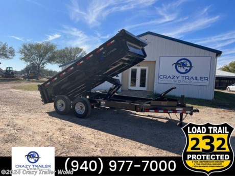 &lt;p&gt;Stock# R3315366&lt;/p&gt;
&lt;p&gt;&amp;nbsp;&lt;/p&gt;
&lt;p&gt;This trailer is for sale at Crazy Trailer World in Whitesboro, Texas. We offer Rent To Own Financing and also offer traditional financing&lt;/p&gt;
&lt;p&gt;&amp;nbsp;&lt;/p&gt;
&lt;p&gt;&lt;strong&gt;83&quot; x 14&#39; Tandem Axle Dump Low-Pro Dump Trailer&lt;/strong&gt;&lt;/p&gt;
&lt;p&gt;* ST235/80 R16 LRE 10 Ply. &lt;br /&gt;* 8&quot; x 13 lb. I-Beam Frame&lt;br /&gt;* Standard Battery Wall Charger (5 Amp)&lt;br /&gt;* Coupler 2-5/16&quot; Adjustable (6 HOLE)&lt;br /&gt;* 2 - 7,000 Lb Dexter Spring Axles ( Electric FSA Brakes on both axles)&lt;br /&gt;* Diamond Plate Fenders (weld-on)&lt;br /&gt;* REAR Slide-IN Ramps 80&quot; x 16&quot;&lt;br /&gt;* 16&quot; Cross-Members&lt;br /&gt;* Jack Spring Loaded Drop Leg 1-10K&lt;br /&gt;* Lights LED (w/Cold Weather Harness)&lt;br /&gt;* 4 - D-Rings 4&quot; Weld On&lt;br /&gt;* Rear Support Stands (2&quot; x 2&quot; Tubing)&lt;br /&gt;* Road Service Program&amp;nbsp;&lt;br /&gt;* 24&quot; Dump Sides w/24&quot; 2 Way Gate (10 Gauge Floor)&lt;br /&gt;* 1 - MAX-STEP (30&quot;)&lt;br /&gt;* Front Tongue Mount &lt;strong&gt;(MAX-Box w/Divider)&lt;/strong&gt;&lt;br /&gt;* Spare Tire Mount&lt;br /&gt;* Tarp Kit Front Mount&lt;br /&gt;* Scissor Hoist w/Standard Pump&lt;br /&gt;* Black (w/Primer)&lt;br /&gt;DL8314072&lt;/p&gt;
&lt;p&gt;&amp;nbsp;&lt;/p&gt;
&lt;p&gt;Please contact us to verify that this trailer is still available. All prices are subject to Tax, Title, Plates &amp;amp; Doc Fees. All Trailers are discounted for Cash or Finance Price ! We charge a convenience fee on credit card purchases. Crazy Trailer World Of Whitesboro Texas is located near Dallas Texas, Gainesville Texas, Sherman Texas, Denison Texas, Denton Texas, Little Elm Texas, Frisco Texas, Corinth Texas, Ardmore Oklahoma, Durant Oklahoma, The Colony Texas, Highland Village Texas, Allen Texas, Bonham Texas, Lewisville Texas, Plano Texas, Paris Texas, Wichita Falls Texas, Oklahoma City Oklahoma, Trenton Texas. Come see us for the best deal on Dump Trailers, Equipment Trailers, Flatbed Trailers, Skidloader Trailers, Tiltbed Trailer, Bobcat Trailer, Farm Trailer, Trash Trailer, Cleanup Trailer, Hotshot Trailer, Gooseneck Trailer, Trailor, Load Trail Trailers for sale, Utility Trailer, ATV Trailer, UTV Trailer, Side X Side Trailer, SXS Trailer, Mower Trailer, Truck Beds, Truck Flatbeds, Tank Trailers, Hydraulic Dovetail Trailers, MAX Ramp Trailer, Ramp Trailer, Deckover Trailer, Pintle Trailer, Construction Trailer, Contractor Trailer, Jeep Trailers, Buggy Hauler Trailers, Scissor Lift Trailers, Used Trailer, Car Hauler, Car Trailers, Lawncare Trailers, Landscape Trailers, Low Pro Trailers, Backhoe Trailers, Golf Cart Trailers, Side Load Trailers, Tall Sided Dump Trailer for sale, 3&#39; Tall Side Dump Trailer, 4&#39; tall side dump trailer, gooseneck dump trailer, fold down side dump trailers. We are also a Aluma Aluminum Trailer Dealer. We have Aluminum Trailers for sale in Texas.&lt;/p&gt;
&lt;div&gt;&amp;nbsp;&lt;/div&gt;
&lt;div&gt;Crazy Trailer World is not responsible for any Typos, Errors or misprints.&lt;/div&gt;