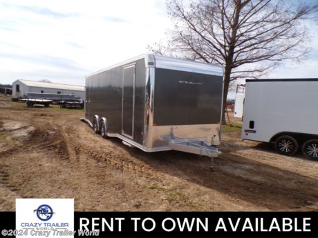 &lt;p&gt;&lt;em&gt;&lt;strong&gt;&lt;span style=&quot;color: #222222; font-family: Arial, Helvetica, sans-serif; font-size: small;&quot;&gt;Due to recent storm this trailer may have slight hail damage to roof&lt;/span&gt;&lt;/strong&gt;&lt;/em&gt;&lt;/p&gt;
&lt;p&gt;&amp;nbsp;&lt;/p&gt;
&lt;p&gt;Stock # RT001672&lt;/p&gt;
&lt;p&gt;&amp;nbsp;&lt;/p&gt;
&lt;p&gt;&lt;span style=&quot;color: #212529; font-family: &#39;Open Sans&#39;, sans-serif; font-size: 16px; text-align: justify;&quot;&gt;This trailer is for sale at Crazy Trailer World in Whitesboro, Texas. We offer Rent To Own Financing and also offer traditional financing.&lt;/span&gt;&lt;/p&gt;
&lt;p&gt;&amp;nbsp;&lt;/p&gt;
&lt;p&gt;&lt;strong&gt;New Stealth by Alcom ZC8.5X24SCH-LMTX23&lt;/strong&gt;&lt;/p&gt;
&lt;ul&gt;
&lt;li&gt;**LIMITED MODEL**&lt;/li&gt;
&lt;li&gt;** INTEGRATED FRAME **&lt;/li&gt;
&lt;li&gt;** FLAT FRONT W/ CAST CORNERS&lt;/li&gt;
&lt;li&gt;16&quot; O/C Walls, Roof &amp;amp; Floor Studs&lt;/li&gt;
&lt;li&gt;2&quot;x6&quot; Subtube Framing&lt;/li&gt;
&lt;li&gt;.030 Screwless Skin, Bonded on Seams&lt;/li&gt;
&lt;li&gt;Rear Canopy&lt;/li&gt;
&lt;li&gt;Pinnacle Style Pull Out Step&lt;/li&gt;
&lt;li&gt;Elite Escape Door&lt;/li&gt;
&lt;li&gt;One Piece Aluminum Roof&lt;/li&gt;
&lt;li&gt;Box Length: 24&#39;&lt;/li&gt;
&lt;li&gt;Box Width: 99&quot;&amp;nbsp;&lt;/li&gt;
&lt;li&gt;Interior Height: 85&quot; (3in additional height added)&lt;/li&gt;
&lt;li&gt;Rear Door Opening: 79 1/4&quot;&lt;/li&gt;
&lt;li&gt;Axles: 2-5k Braked TORSION Axles&lt;/li&gt;
&lt;li&gt;Spread Axle Upgrade w/Tapered Fender Skirting&lt;/li&gt;
&lt;li&gt;24&quot; Stoneguard&lt;/li&gt;
&lt;li&gt;Tire:15&quot; Aluminum Wheels 225/75R15&amp;nbsp;&lt;/li&gt;
&lt;li&gt;2 5/16&quot; Coupler&lt;/li&gt;
&lt;li&gt;GVW: 9990#&lt;/li&gt;
&lt;li&gt;(2) Dome Lights w/Wall Switch&lt;/li&gt;
&lt;li&gt;Car Hauler Grade Rear Ramp w/Spring Assist, Starter Flap &amp;amp; Aluminum Hardware&lt;/li&gt;
&lt;li&gt;Beavertail Construction&lt;/li&gt;
&lt;li&gt;5000# Center Jack&lt;/li&gt;
&lt;li&gt;3/4&quot; Water Resistant Decking&lt;/li&gt;
&lt;li&gt;White Vinyl Faced Luan Walls&lt;/li&gt;
&lt;li&gt;Exterior LED Lighting&lt;/li&gt;
&lt;li&gt;Plastic Salem Vents&lt;/li&gt;
&lt;li&gt;4&quot; Exterior Trim&lt;/li&gt;
&lt;li&gt;Interior Cove Trim Package&lt;/li&gt;
&lt;li&gt;(4) HD D-Rings&lt;/li&gt;
&lt;li&gt;32&quot;x78&quot; Side Access Door w/ Paddle Handle &amp;amp; Piano Hinge&lt;/li&gt;
&lt;li&gt;(2) Safety Chains&lt;/li&gt;
&lt;li&gt;4-Year Limited Warranty&lt;/li&gt;
&lt;li&gt;SIDE DOOR:&amp;nbsp; CURBSIDE FRONT&lt;/li&gt;
&lt;li&gt;COLOR:&amp;nbsp; CHARCOAL&lt;/li&gt;
&lt;/ul&gt;
&lt;p&gt;&amp;nbsp;&lt;/p&gt;
&lt;p&gt;&lt;span style=&quot;color: #212529; font-family: &#39;Open Sans&#39;, sans-serif; font-size: 16px; text-align: justify;&quot;&gt;Please contact us to verify that this trailer is still available. All prices are subject to Tax, Title, Plates &amp;amp; Doc Fees. All Trailers are discounted for Cash or Finance Price ! We charge a convenience fee on credit card purchases. Crazy Trailer World Of Whitesboro Texas is located near Dallas Texas, Gainesville Texas, Sherman Texas, Denison Texas, Denton Texas, Little Elm Texas, Frisco Texas, Corinth Texas, Ardmore Oklahoma, Durant Oklahoma, The Colony Texas, Highland Village Texas, Allen Texas, Bonham Texas, Lewisville Texas, Plano Texas, Paris Texas, Wichita Falls Texas, Oklahoma City Oklahoma, Trenton Texas. Come see us for the best deal on Dump Trailers, Equipment Trailers, Flatbed Trailers, Skidloader Trailers, Tiltbed Trailer, Bobcat Trailer, Farm Trailer, Trash Trailer, Cleanup Trailer, Hotshot Trailer, Gooseneck Trailer, Trailor, Load Trail Trailers for sale, Utility Trailer, ATV Trailer, UTV Trailer, Side X Side Trailer, SXS Trailer, Mower Trailer, Truck Beds, Truck Flatbeds, Tank Trailers, Hydraulic Dovetail Trailers, MAX Ramp Trailer, Ramp Trailer, Deckover Trailer, Pintle Trailer, Construction Trailer, Contractor Trailer, Jeep Trailers, Buggy Hauler Trailers, Scissor Lift Trailers, Used Trailer, Car Hauler, Car Trailers, Lawncare Trailers, Landscape Trailers, Low Pro Trailers, Backhoe Trailers, Golf Cart Trailers, Side Load Trailers, Tall Sided Dump Trailer for sale, 3&#39; Tall Side Dump Trailer, 4&#39; tall side dump trailer, gooseneck dump trailer, fold down side dump trailers. We are also a Aluma Aluminum Trailer Dealer. We have Aluminum Trailers for sale in Texas.&lt;/span&gt;&lt;/p&gt;
&lt;p&gt;&amp;nbsp;&lt;/p&gt;
&lt;p&gt;&lt;span style=&quot;color: #212529; font-family: &#39;Open Sans&#39;, sans-serif; font-size: 16px; text-align: justify;&quot;&gt;&lt;span style=&quot;color: #212529; font-family: Open Sans, sans-serif;&quot;&gt;&lt;span style=&quot;font-size: 16px;&quot;&gt;Crazy Trailer World is not responsible for any Typos, Errors or misprints.&lt;/span&gt;&lt;/span&gt;&lt;/span&gt;&lt;/p&gt;
&lt;p&gt;&amp;nbsp;&lt;/p&gt;