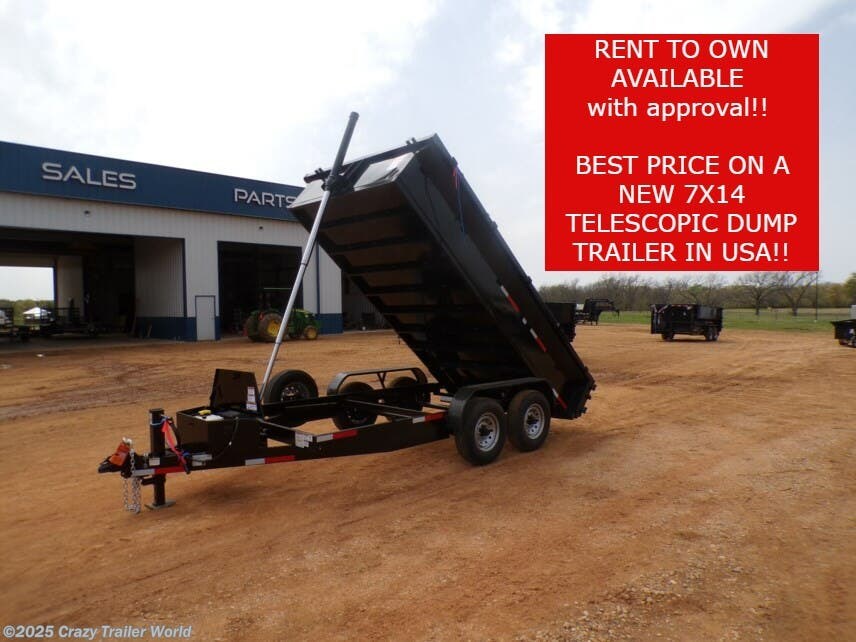 New 2025 Texas Pride 7X14X2 Dump Trailer 14K LB GVWR available in Whitesboro, Texas