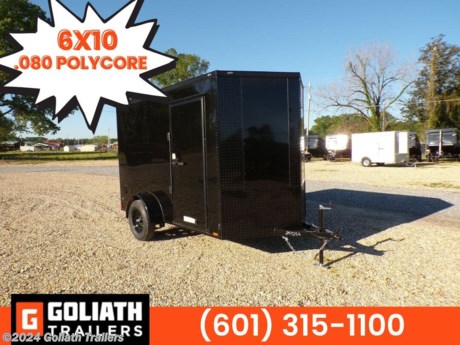 &lt;p&gt;New 2024 Anvil AT6X10SA&lt;/p&gt;
&lt;p&gt;6X10 Enclosed Cargo Trailer&lt;/p&gt;
&lt;p&gt;Upgrades&lt;/p&gt;
&lt;p&gt;&lt;strong&gt;.080 Black Poly Core&lt;/strong&gt;&lt;/p&gt;
&lt;p&gt;&lt;strong&gt;3&quot; Extra Height 6&#39;6&quot; Interior, &lt;/strong&gt;&lt;/p&gt;
&lt;p&gt;&lt;strong&gt;Blackout package, &lt;/strong&gt;&lt;/p&gt;
&lt;p&gt;&lt;strong&gt;Black Stoneguard ATP Up V-Nose, &lt;/strong&gt;&lt;/p&gt;
&lt;p&gt;&lt;strong&gt;Smooth Black fenders&lt;/strong&gt;&lt;/p&gt;
&lt;p&gt;&lt;strong&gt;Black Steel Wheels 5-lugs, &lt;/strong&gt;&lt;/p&gt;
&lt;p&gt;&lt;strong&gt;Barlock on side door&lt;/strong&gt;&lt;/p&gt;
&lt;p&gt;Ramp Door W/ Flap&lt;/p&gt;
&lt;p&gt;75&quot; Interior Height&lt;/p&gt;
&lt;p&gt;LED Exterior Lights&lt;/p&gt;
&lt;p&gt;24&quot; Stone Guard&lt;/p&gt;
&lt;p&gt;4 Way Flat Plug&lt;/p&gt;
&lt;p&gt;15&quot; Radial Tires&lt;/p&gt;
&lt;p&gt;2990 LB GVWR&lt;/p&gt;
&lt;p&gt;EZ Lube Hubs&lt;/p&gt;
&lt;p&gt;No brakes&lt;/p&gt;
&lt;p&gt;2K LB Tongue Jack&lt;/p&gt;
&lt;p&gt;2&quot; Coupler&lt;/p&gt;
&lt;p&gt;12 Volt Dome Light&lt;/p&gt;
&lt;p&gt;3&quot; Tubular Main Frame&lt;/p&gt;
&lt;p&gt;16&quot; OC Wall Posts&lt;/p&gt;
&lt;p&gt;24&quot; OC Floor &amp;amp; Roof&lt;/p&gt;
&lt;p&gt;32&quot; Side Door W/ FlushLock&lt;/p&gt;
&lt;p&gt;3/8&quot; Walls&lt;/p&gt;
&lt;p&gt;3/4&quot; Floors&lt;/p&gt;
&lt;p&gt;Aluminum Round Fenders&lt;/p&gt;
&lt;p&gt;Galvalume Roofing&lt;/p&gt;
&lt;ul&gt;
&lt;li&gt;
&lt;p class=&quot;MsoNormal&quot;&gt;If you are interested in this trailer, please contact the Dealership to ensure that this trailer is still available. All Trailers are discounted for Cash or Finance Price. Pricing of trailers on this web site may include options that may have been installed at the Dealership. The prices on the website do not include tax, title, plate and doc fees. Please contact the Dealership for latest pricing. Published price subject to change without notice to correct errors or omissions or in the event of inventory fluctuations. We charge a convenience fee on credit card purchases. Please contact store by email or phone for additional details.&lt;/p&gt;
&lt;p class=&quot;MsoNormal&quot;&gt;While every effort has been made to ensure display of accurate data, the listings within this web site may not reflect all accurate items. Accessories, color and options may vary. All Inventory listed is subject to prior sale. The trailer photo displayed may be an example only. Trailer Photos may not match exact trailer. Please confirm price with Dealership. See Dealership for details.&lt;/p&gt;
&lt;/li&gt;
&lt;/ul&gt;
