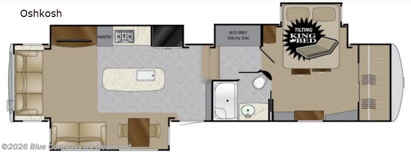 2018 Heartland Landmark 365 Oshkosh - Used Fifth Wheel For Sale by Blue Compass RV Redmond in Redmond, Oregon features Slideout