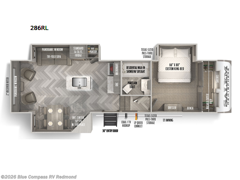 2022 Forest River Salem Hemisphere 286RL - Used Fifth Wheel For Sale by Blue Compass RV Redmond in Redmond, Oregon features Slideout