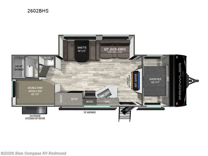 2026 Heartland Prowler 2602BHS - New Travel Trailer For Sale by Blue Compass RV Redmond in Redmond, Oregon features Slideout