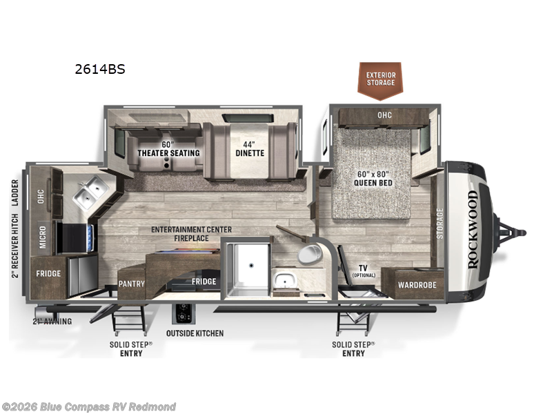 2023 Forest River Rockwood Ultra Lite 2614BS - Used Travel Trailer For Sale by Blue Compass RV Redmond in Redmond, Oregon features Slideout