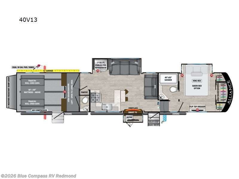 2021 Alliance RV Valor 40V13 - Used Toy Hauler For Sale by Blue Compass RV Redmond in Redmond, Oregon features Slideout