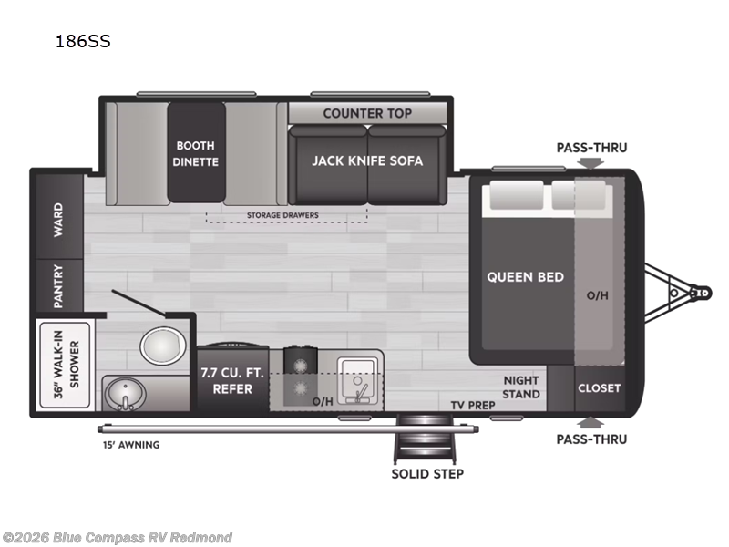 2023 Keystone Hideout Single Axle 186SS - Used Travel Trailer For Sale by Blue Compass RV Redmond in Redmond, Oregon features Slideout