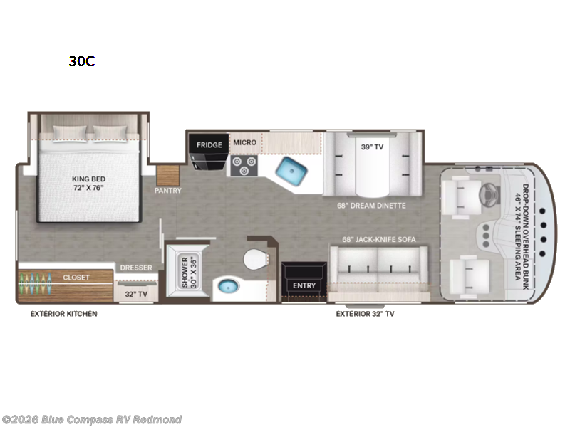 2023 Thor Motor Coach ACE 30C - Used Class A For Sale by Blue Compass RV Redmond in Redmond, Oregon features Slideout