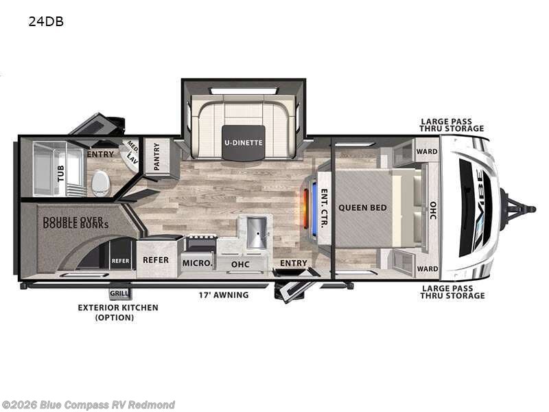 2022 Forest River Vibe 24DB - Used Travel Trailer For Sale by Blue Compass RV Redmond in Redmond, Oregon features Slideout