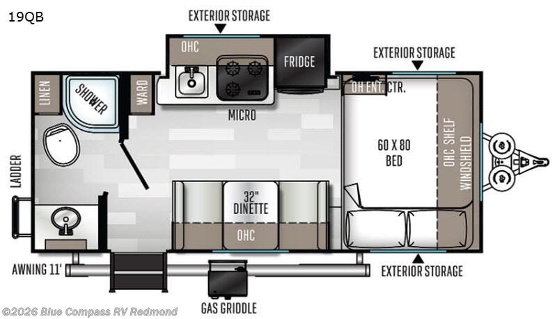 2020 Forest River Rockwood Geo Pro 19QB - Used Travel Trailer For Sale by Blue Compass RV Redmond in Redmond, Oregon features Slideout