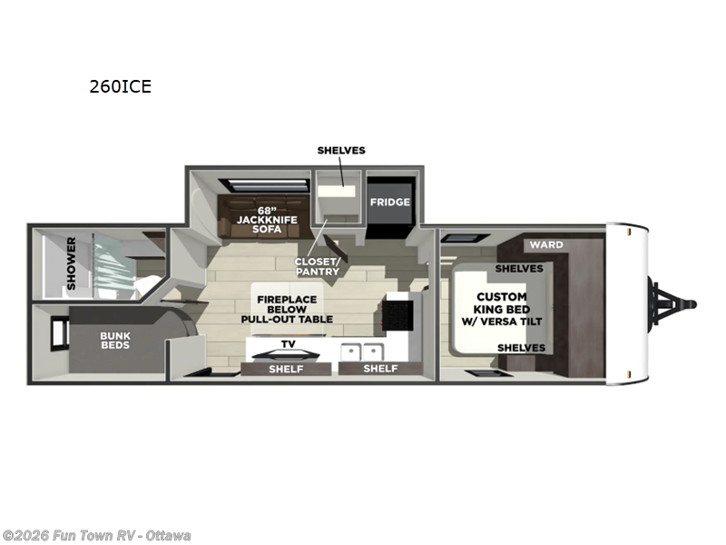 2026 Forest River Salem 260ICE - New Travel Trailer For Sale by Fun Town RV - Ottawa in Ottawa, Kansas features Slideout
