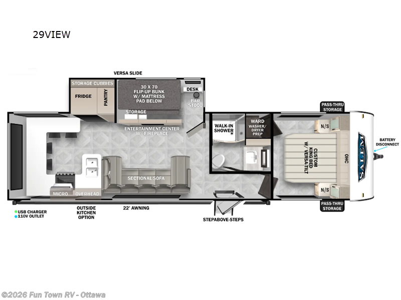 2024 Forest River Salem 29VIEW - Used Travel Trailer For Sale by Fun Town RV - Ottawa in Ottawa, Kansas features Slideout