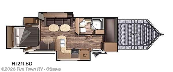 2016 Highland Ridge Highlander HT21FBD - Used Toy Hauler For Sale by Fun Town RV - Ottawa in Ottawa, Kansas features Slideout