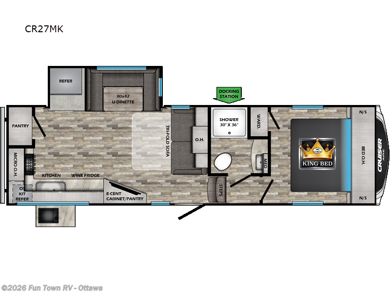 2023 CrossRoads Cruiser Aire CR27MK - Used Fifth Wheel For Sale by Fun Town RV - Ottawa in Ottawa, Kansas features Slideout