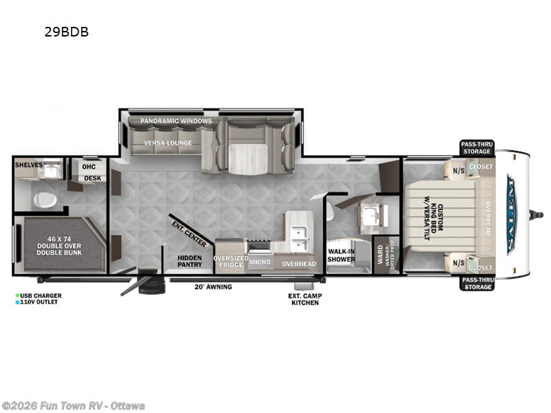 2025 Forest River Salem 29BDB - New Travel Trailer For Sale by Fun Town RV - Ottawa in Ottawa, Kansas features Slideout