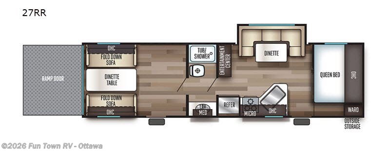 2019 Forest River Cherokee Grey Wolf 27RR - Used Toy Hauler For Sale by Fun Town RV - Ottawa in Ottawa, Kansas features Slideout