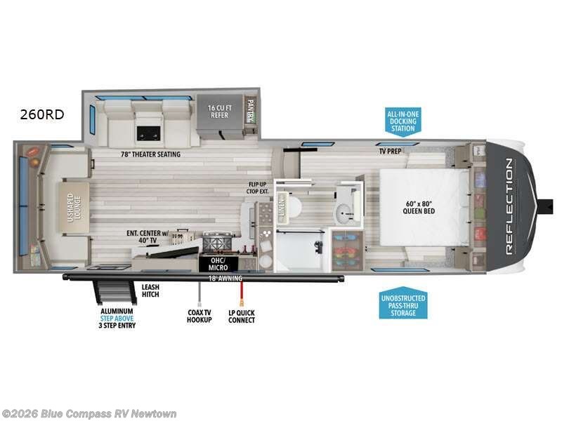 2026 Grand Design Reflection 150 Series 260RD - New Fifth Wheel For Sale by Blue Compass RV Newtown in Newtown, Connecticut features Slideout