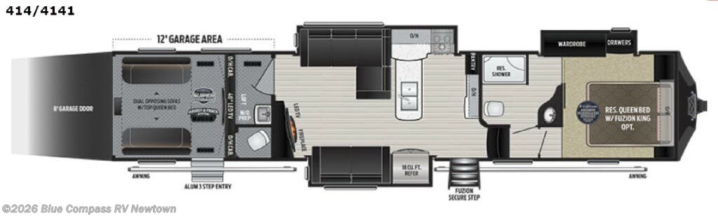 2017 Keystone Fuzion 414 - Used Toy Hauler For Sale by Blue Compass RV Newtown in Newtown, Connecticut features Slideout