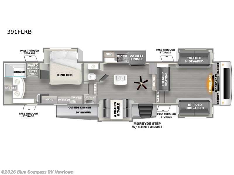 2023 Forest River Sandpiper Luxury 3391 - Used Fifth Wheel For Sale by Blue Compass RV Newtown in Newtown, Connecticut features Slideout