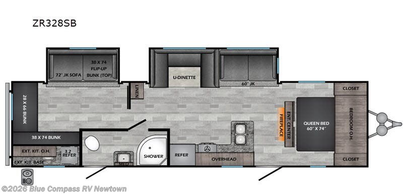 2020 CrossRoads Zinger 328SB - Used Travel Trailer For Sale by Blue Compass RV Newtown in Newtown, Connecticut features Slideout