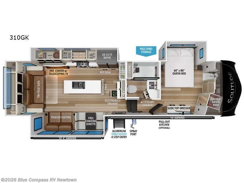 2026 Grand Design Solitude 310GK - New Fifth Wheel For Sale by Blue Compass RV Newtown in Newtown, Connecticut features Slideout