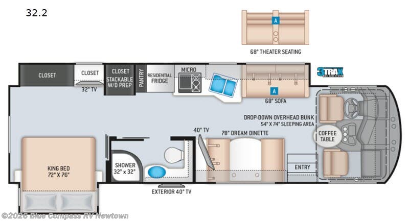 2020 Thor Motor Coach Miramar 32.2 - Used Class A For Sale by Blue Compass RV Newtown in Newtown, Connecticut features Slideout