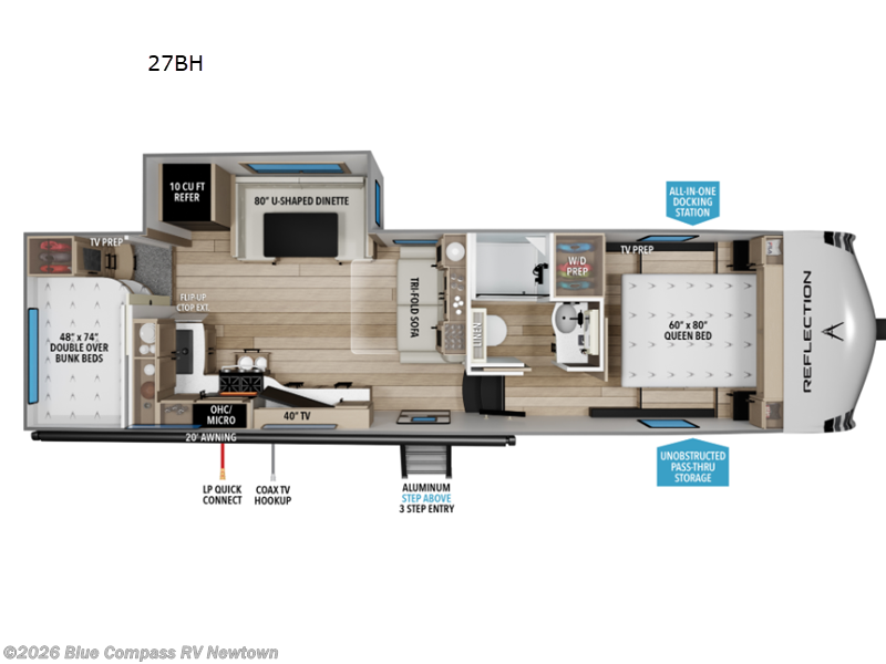 2027 Grand Design Reflection 100 Series 27BH - New Fifth Wheel For Sale by Blue Compass RV Newtown in Newtown, Connecticut features Slideout