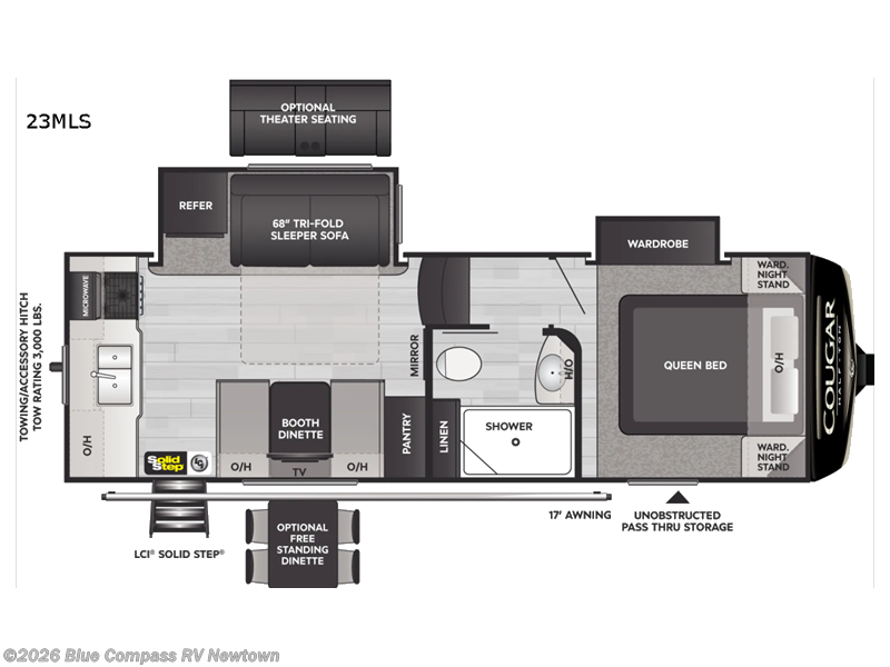 2022 Keystone Cougar Half-Ton 23MLS - Used Fifth Wheel For Sale by Blue Compass RV Newtown in Newtown, Connecticut features Slideout