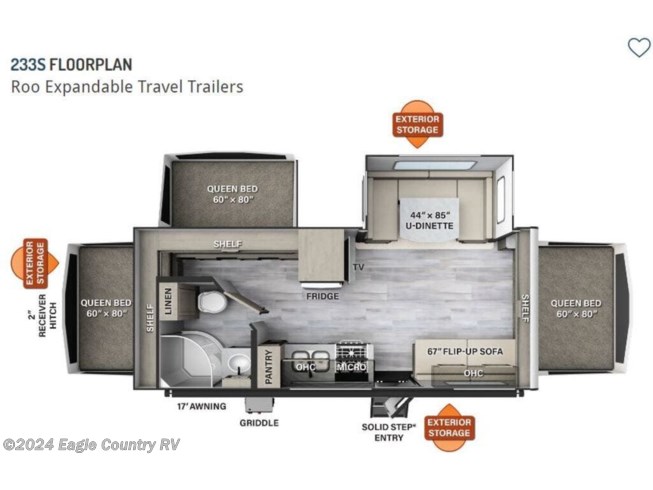 2024 Forest River Rockwood Roo Expandable 233S - New Travel Trailer For Sale by Eagle Country RV in Eagle River, Wisconsin